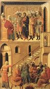 Duccio di Buoninsegna Peter's First Denial of Christ and Christ Before the High Priest Annas (mk08) oil on canvas